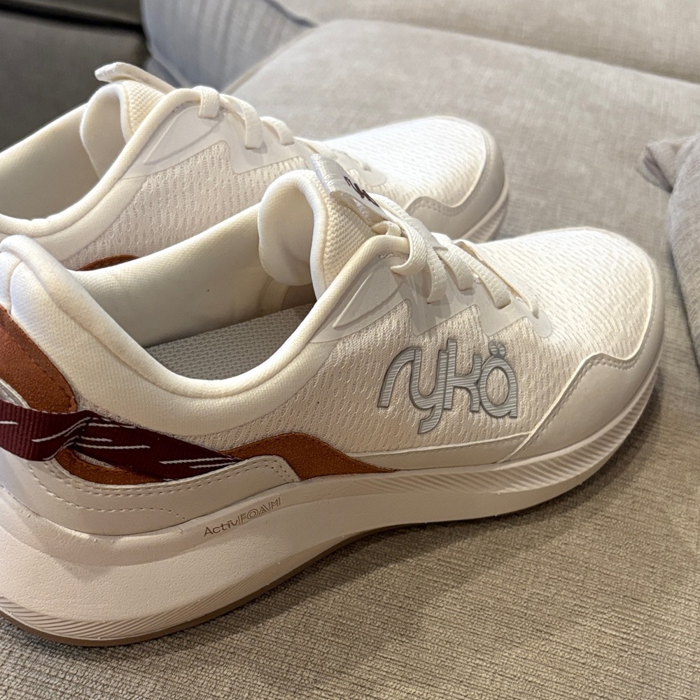 Ryka Cream and Tan Athletic Sneakers